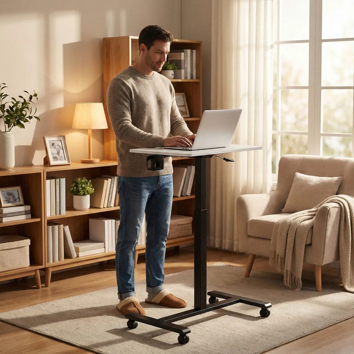 Laptopasztal, ModernHome JNI-PN01-1-5-NP, fehér – 2. kép Laptopasztal, ModernHome JNI-PN01-1-5-NP, fehér – 2. kép