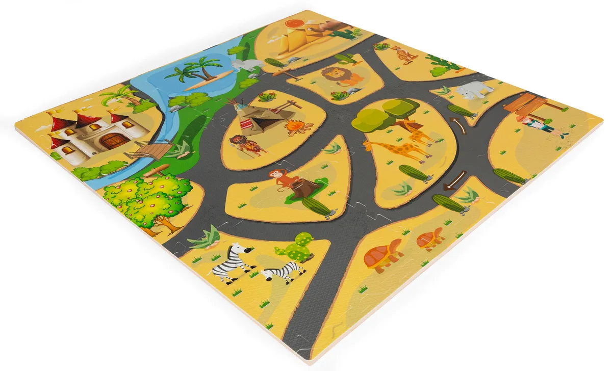 Játszószőnyeg, ECOTOYS ECOEVA009, szafari minta – 3. kép