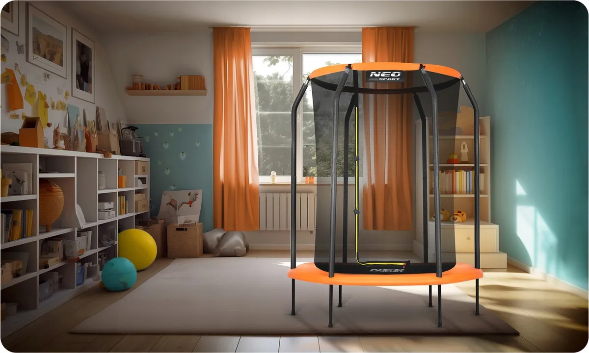 Kerti trambulin, Neo-Sport, fekete/zöld – 3. kép