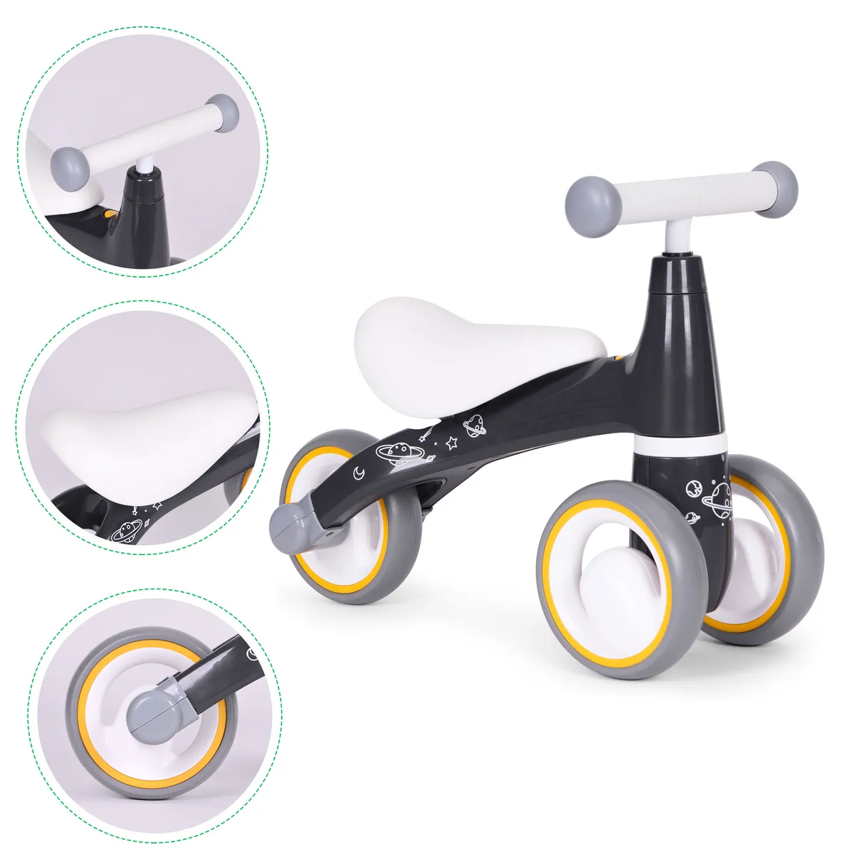 Háromkerekű futóbicikli, ECOTOYS Cosmic, fekete – 3. kép Háromkerekű futóbicikli, ECOTOYS Cosmic, fekete – 3. kép