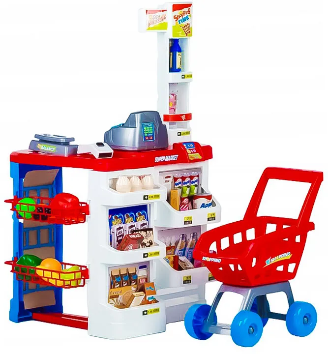 Gyermek szupermarket pénztárgéppel