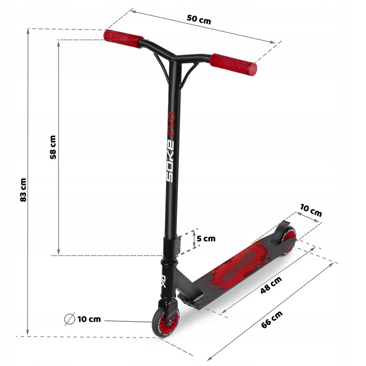 Klasszikus roller, SOKE EVO, piros – 9. kép