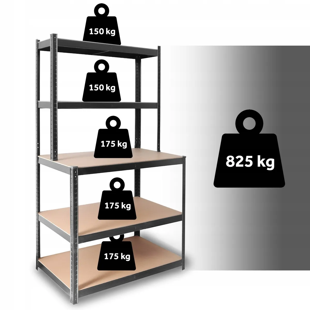 Műhelypolc, Humberg HR-855, fekete – 7. kép Műhelypolc, Humberg HR-855, fekete – 7. kép