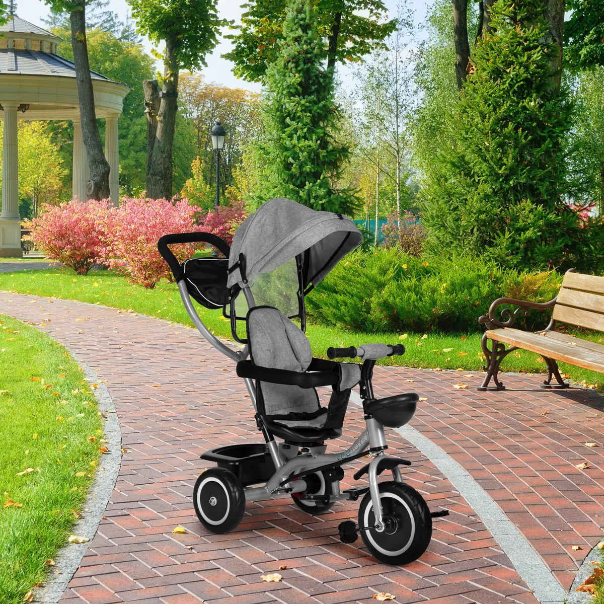 Háromkerekű tricikli, ECOTOYS WQL-066-52, szürke – 2. kép Háromkerekű tricikli, ECOTOYS WQL-066-52, szürke – 2. kép