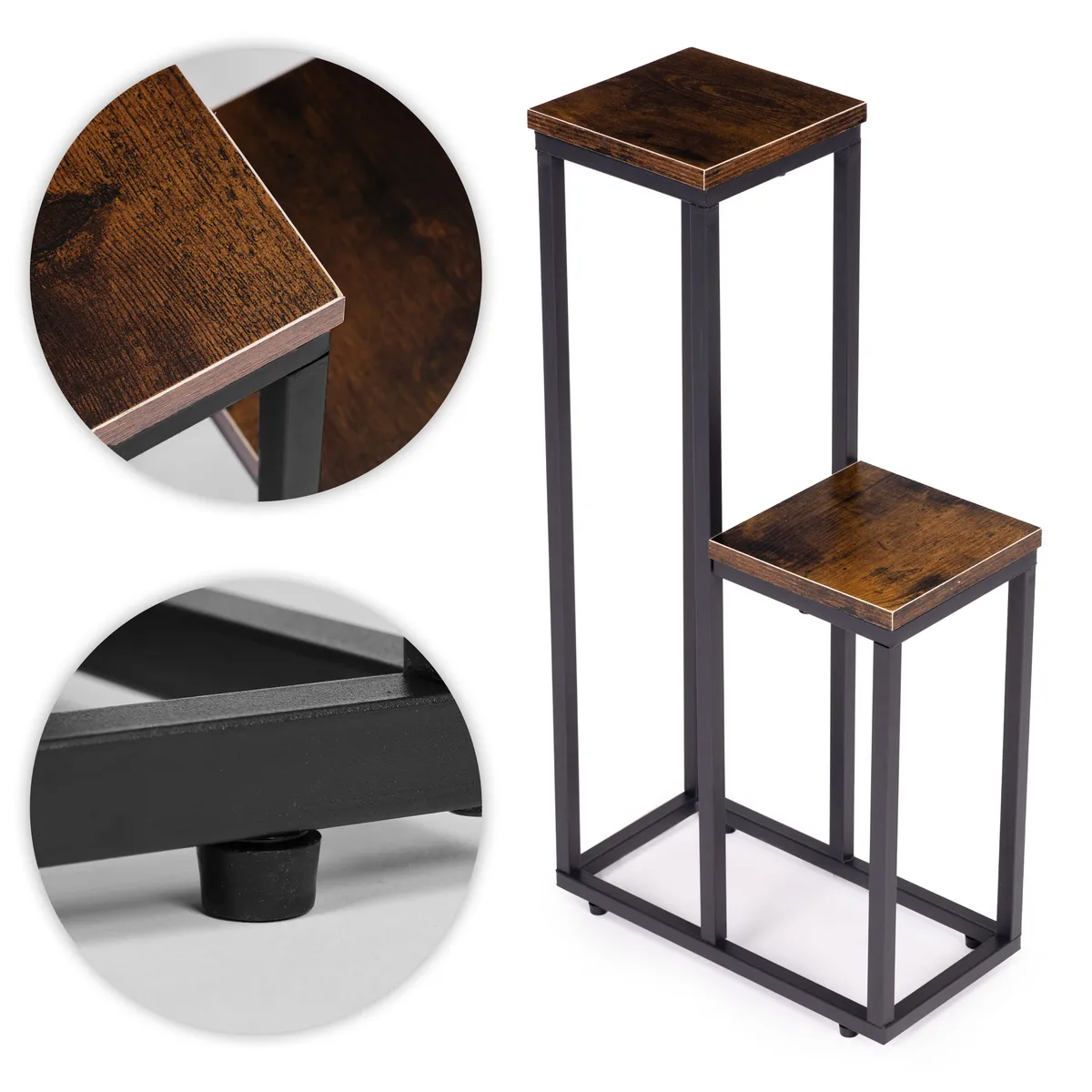 Virágtartó állvány, ModernHome ME-ATS13, fekete – 3. kép Virágtartó állvány, ModernHome ME-ATS13, fekete – 3. kép