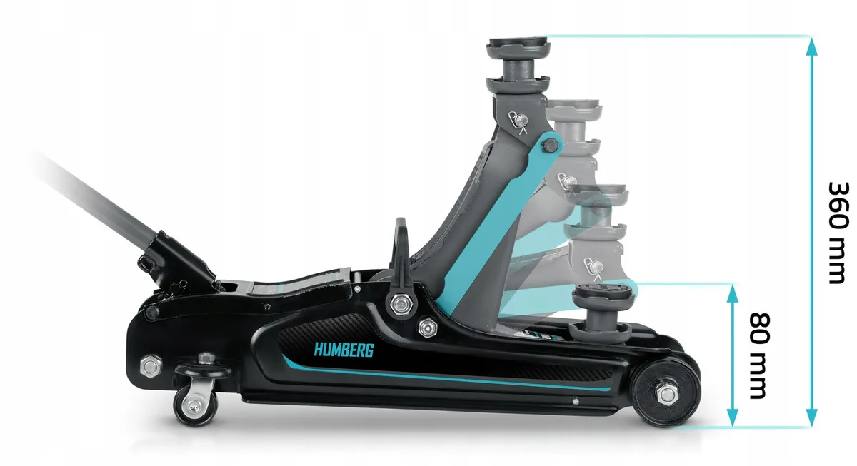 Hidraulikus emelő, Humberg HM-380, fekete/türkiz – 9. kép Hidraulikus emelő, Humberg HM-380, fekete/türkiz – 9. kép