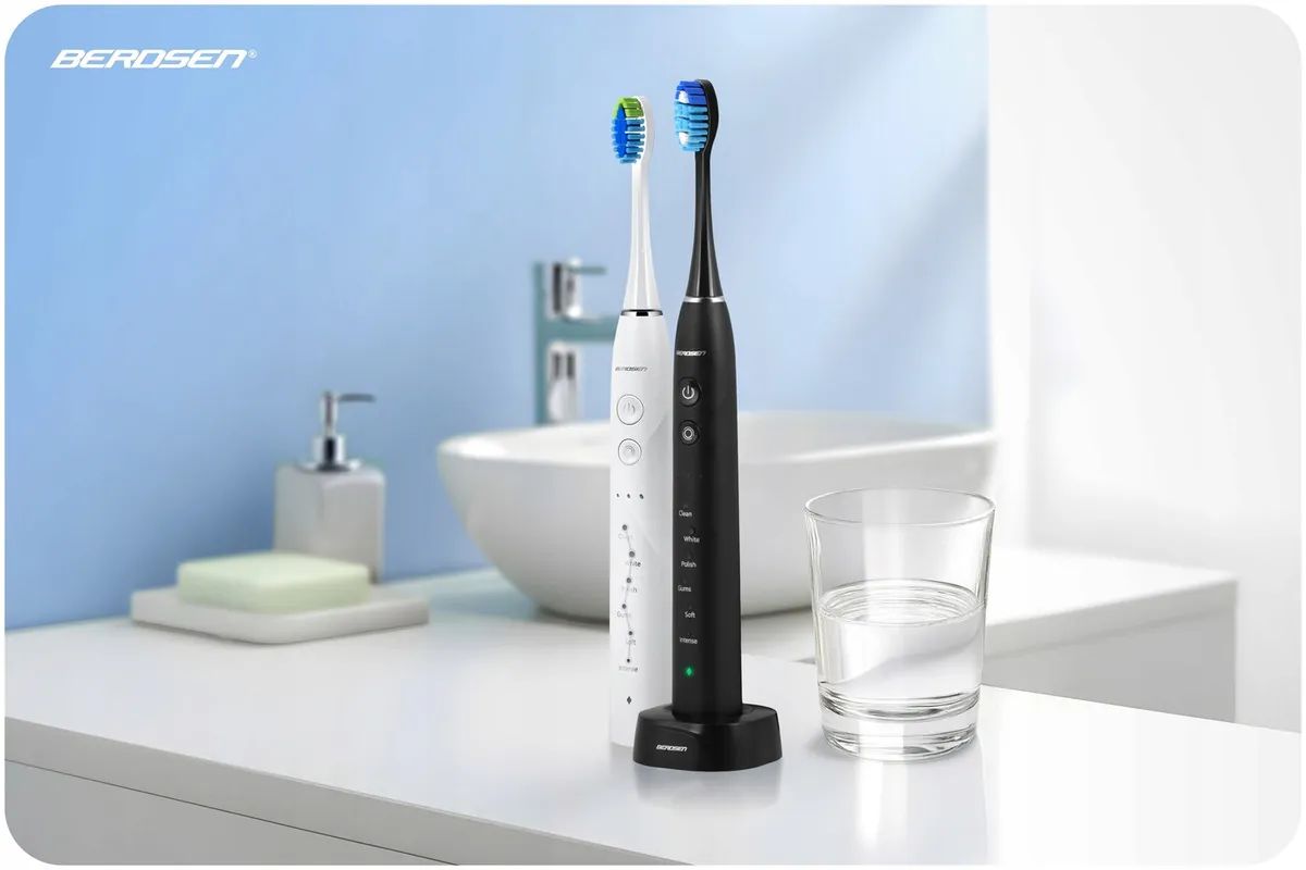 Szónikus elektromos fogkefe szett, Berdsen Galaxy Duo, 2 db – 10. kép