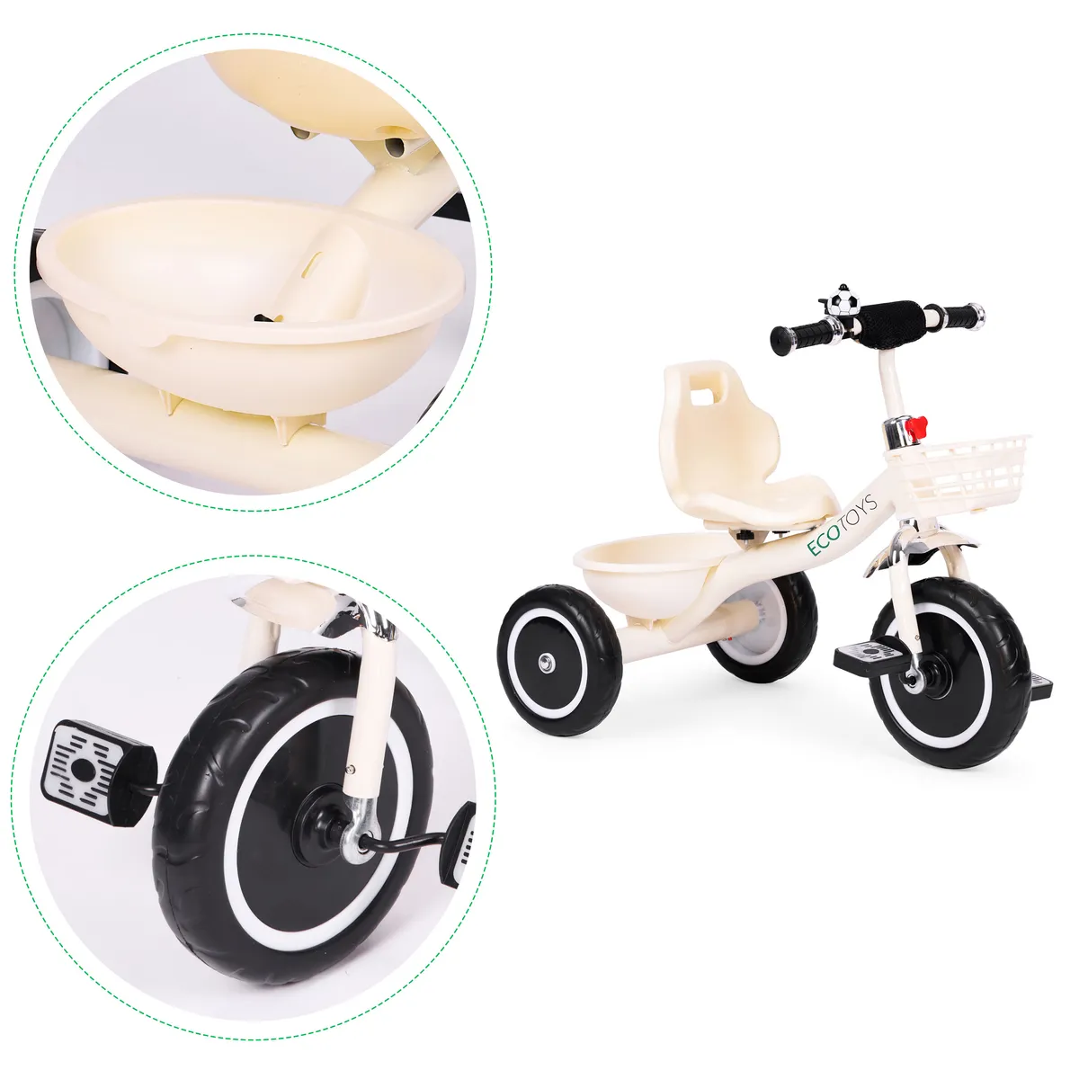 Háromkerekű tricikli, ECOTOYS WQL-1999, szürke – 4. kép Háromkerekű tricikli, ECOTOYS WQL-1999, szürke – 4. kép
