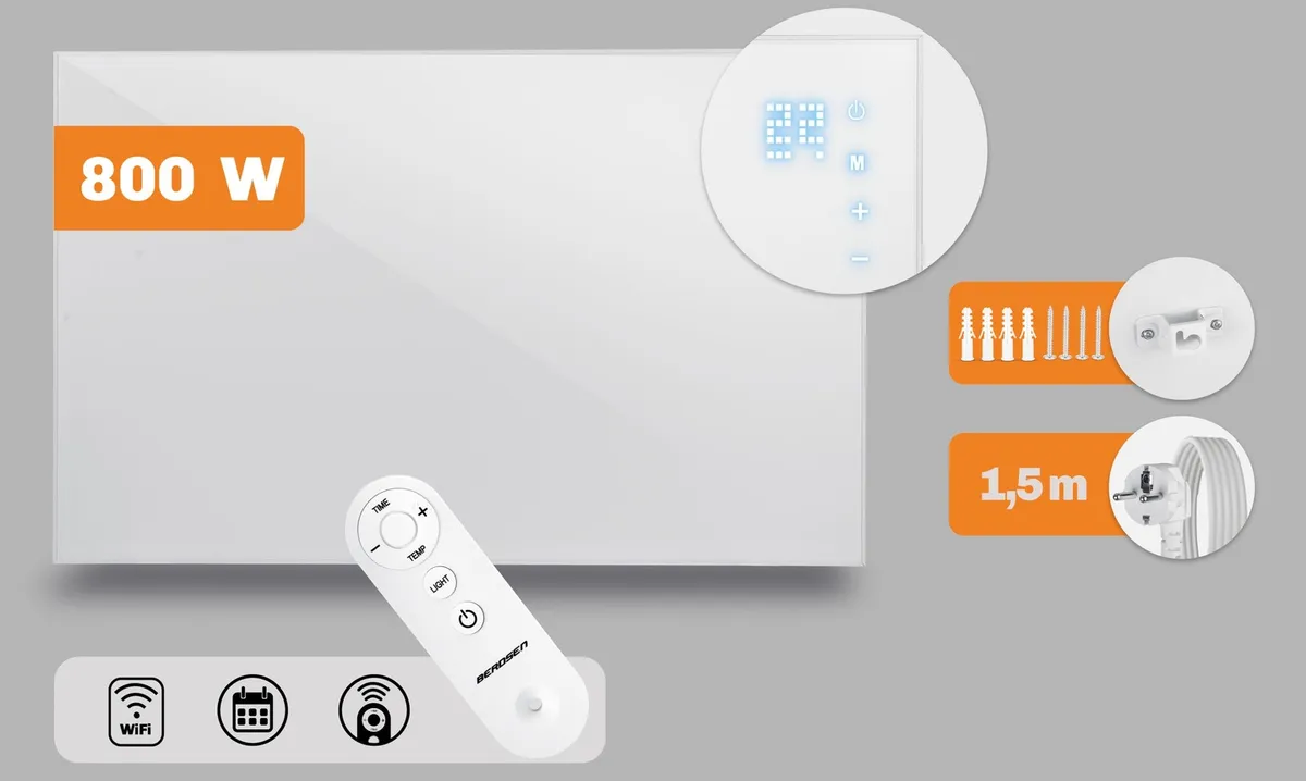 Elektromos fűtőpanel, Berdsen BD-987, fehér – 1. kép Elektromos fűtőpanel, Berdsen BD-987, fehér – 1. kép
