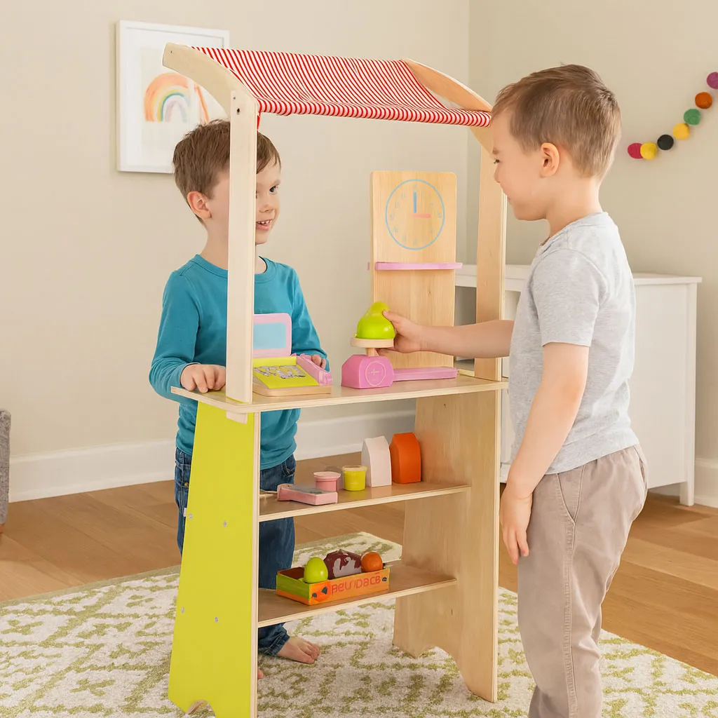 Játék élelmiszerkészlet, ECOTOYS HM328234, fa – 2. kép