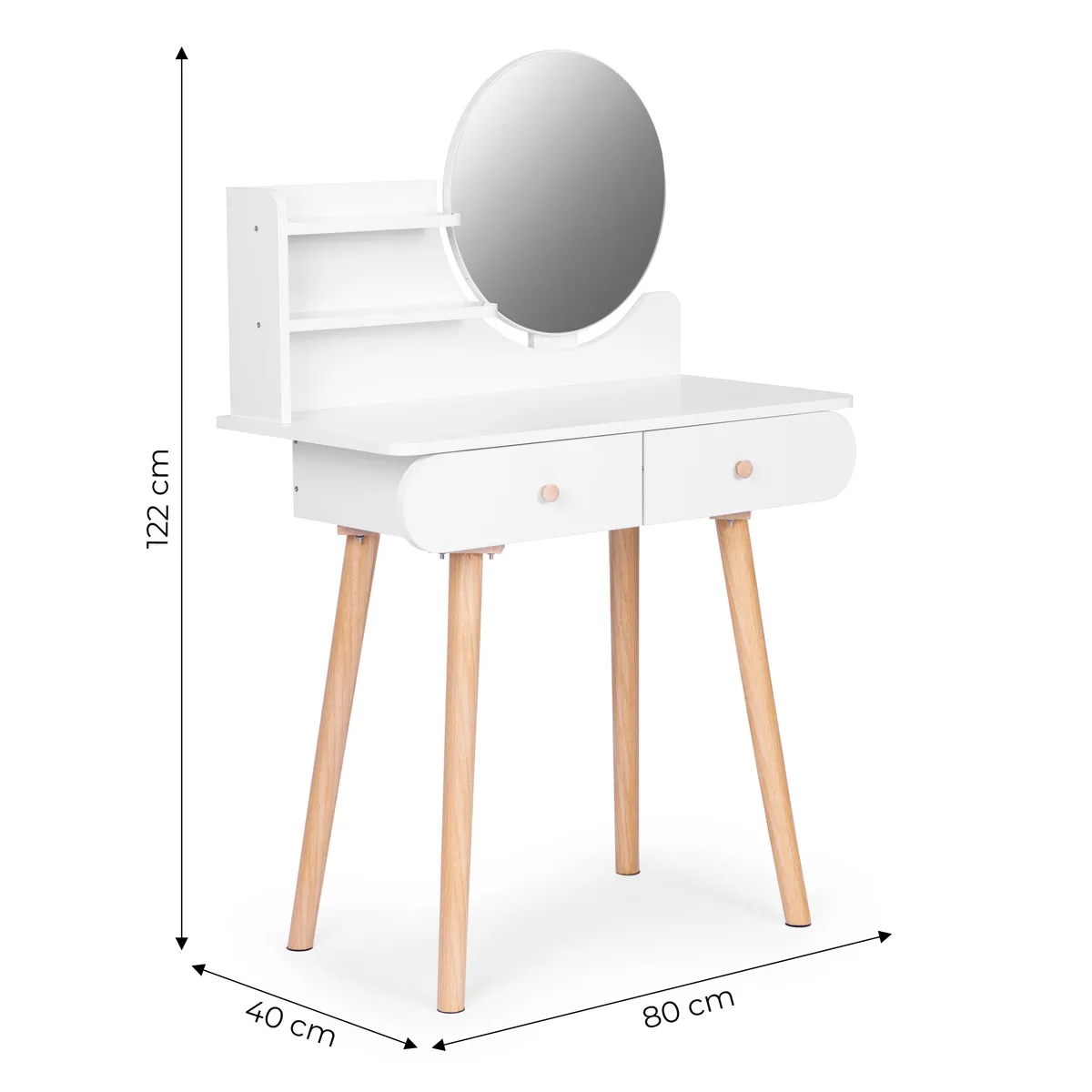 Sminkasztal, ModernHome CHDT05, fehér – 5. kép Sminkasztal, ModernHome CHDT05, fehér – 5. kép