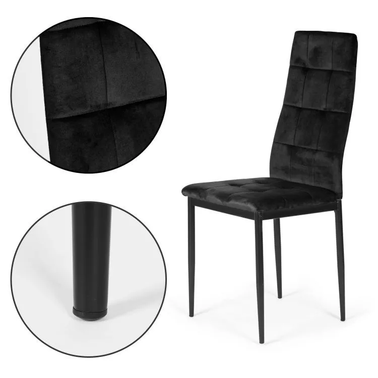 Étkezőszék szett, ModernHome F261-3KD BLACK, fekete – 10. kép Étkezőszék szett, ModernHome F261-3KD BLACK, fekete – 10. kép