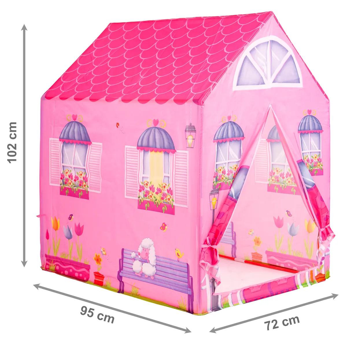 Gyereksátor, IPLAY 8726, 72 x 95 x 102 cm – 3. kép Gyerek játszóház sátor – méretarány