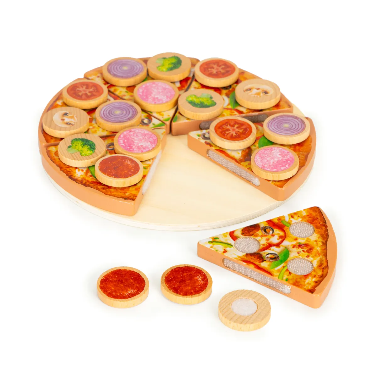 Játék élelmiszerkészlet, ECOTOYS TL733030, vágható pizza – 2. kép