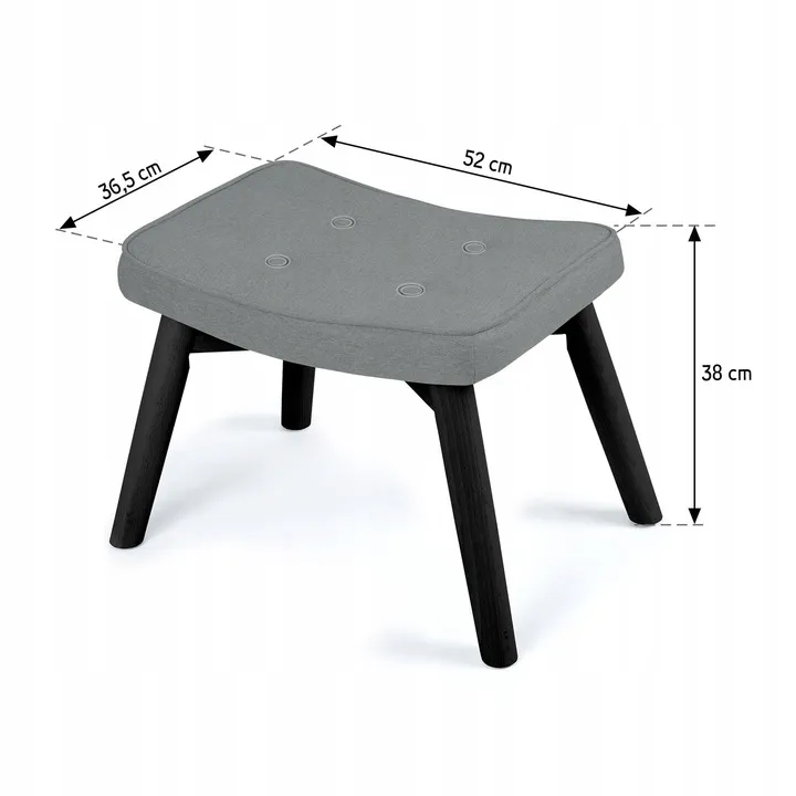 Lábtartó, Sofotel Norse, sötétszürke/fekete – 5. kép