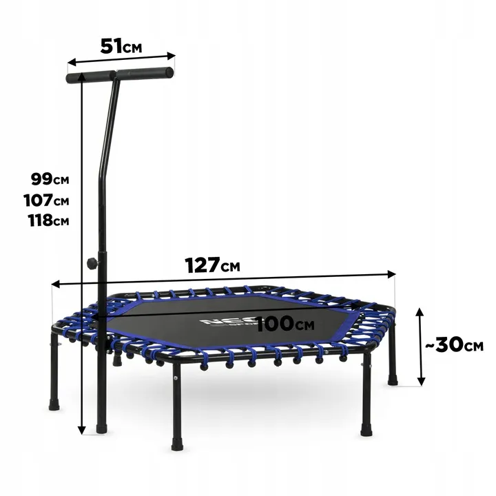 Fitnesz trambulin, Neo-Sport, fekete/kék – 7. kép