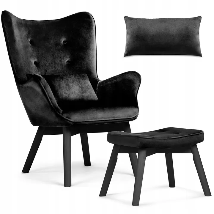 Lábtartós fotel, Sofotel Norse, fekete – 1. kép