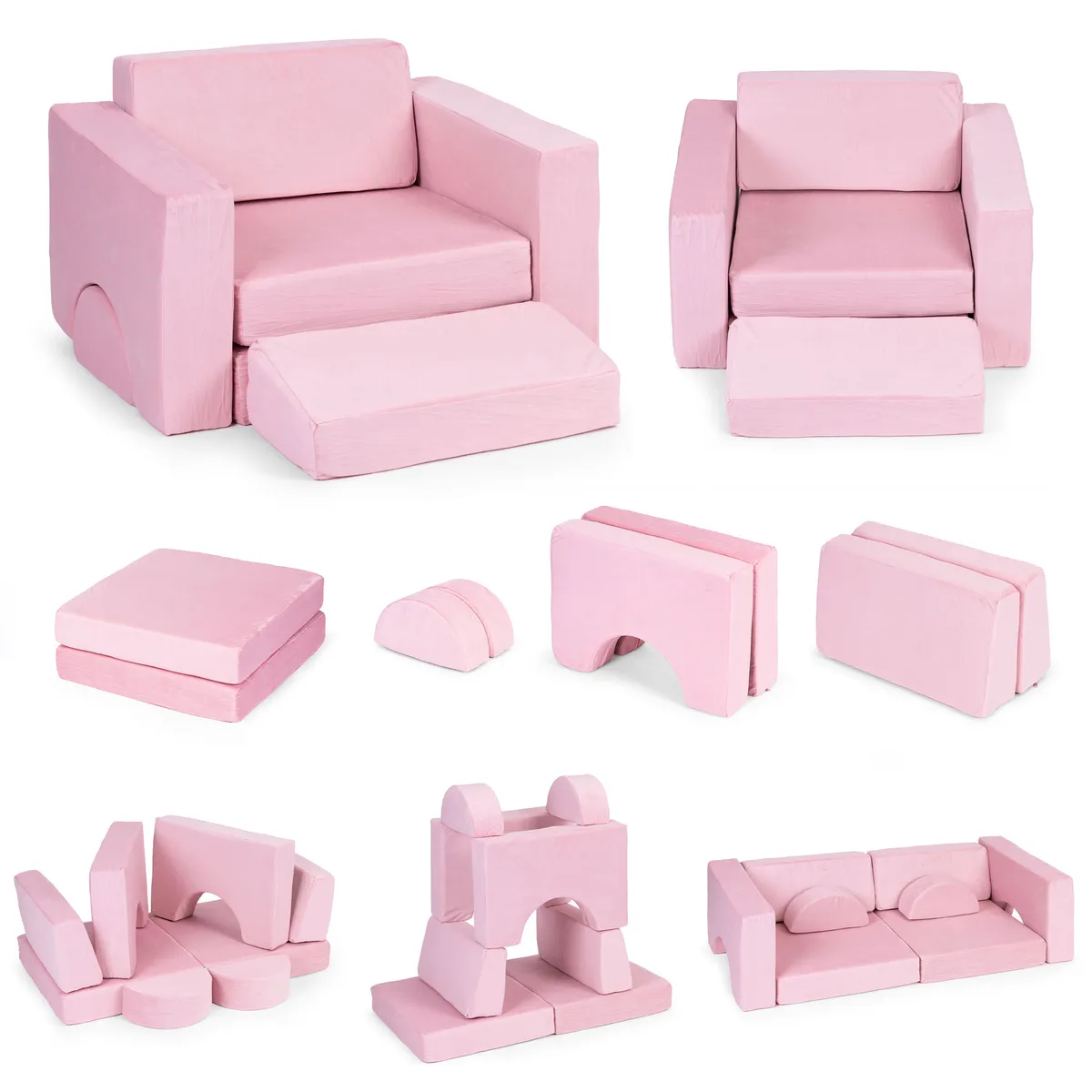 Gyerek moduláris fotel, ECOTOYS TMSRT-13, rózsaszín – 1. kép