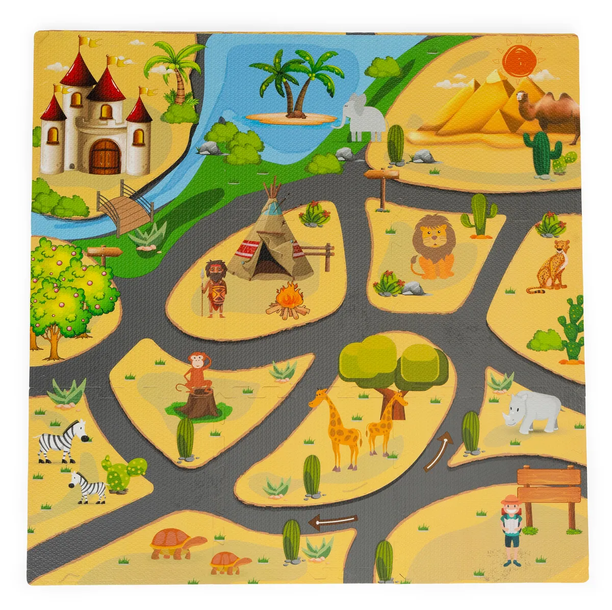 Játszószőnyeg, ECOTOYS ECOEVA009, szafari minta – 2. kép