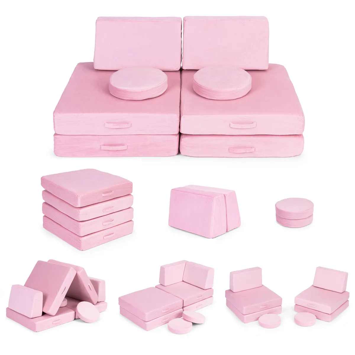 Gyerek moduláris fotel, ECOTOYS TMSRT-14, rózsaszín – 1. kép