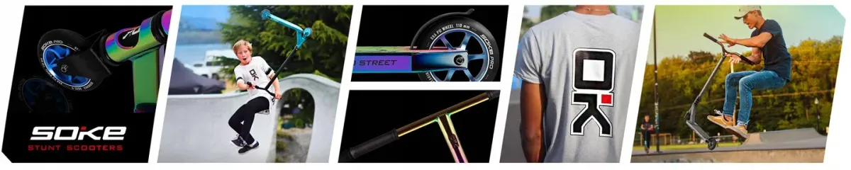 Kaszkadőr roller, SOKE XTR Street Rainbow, fekete – 1. kép