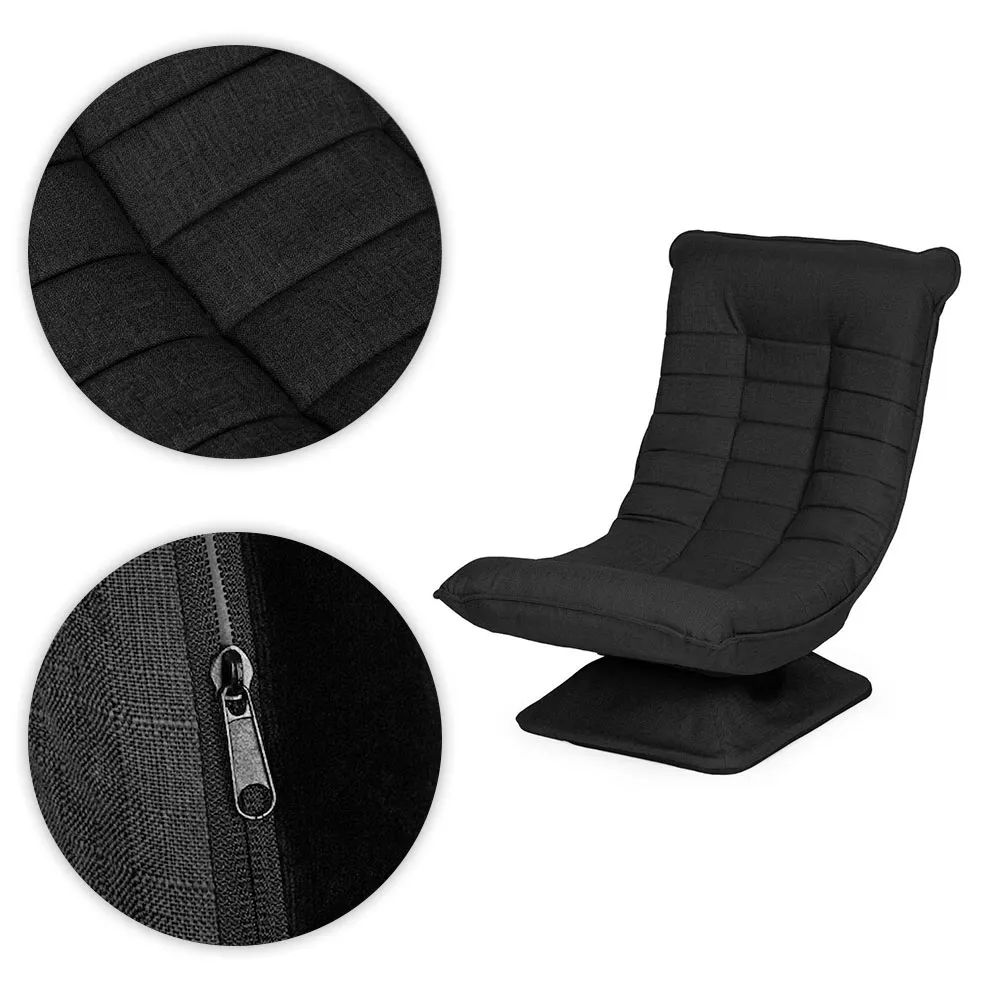 Pihenőfotel, ModernHome TH-CL-3, fekete – 4. kép