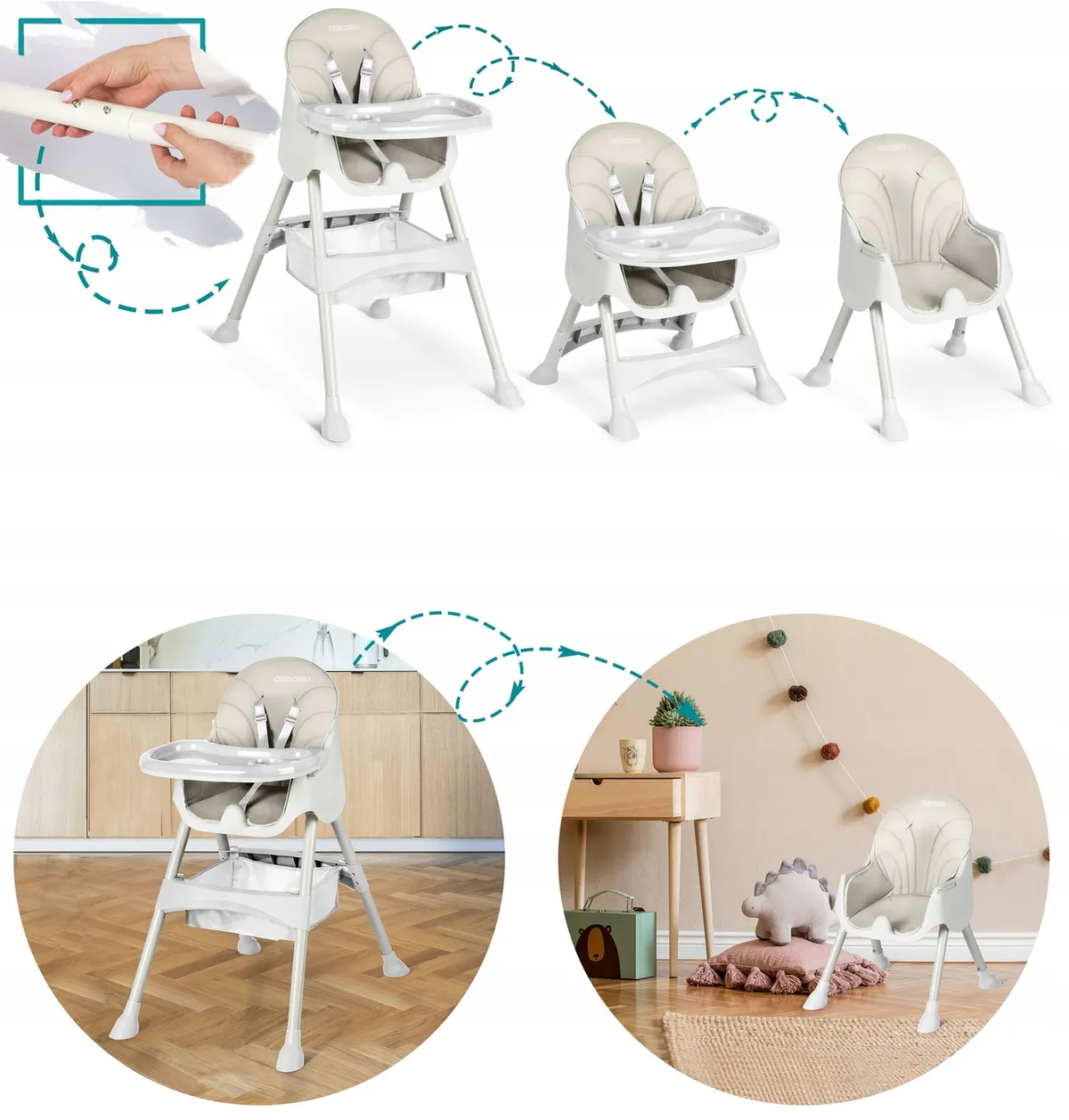 Etetőszék, Ricokids Milo, szürke – 4. kép Etetőszék, Ricokids Milo, szürke – 4. kép