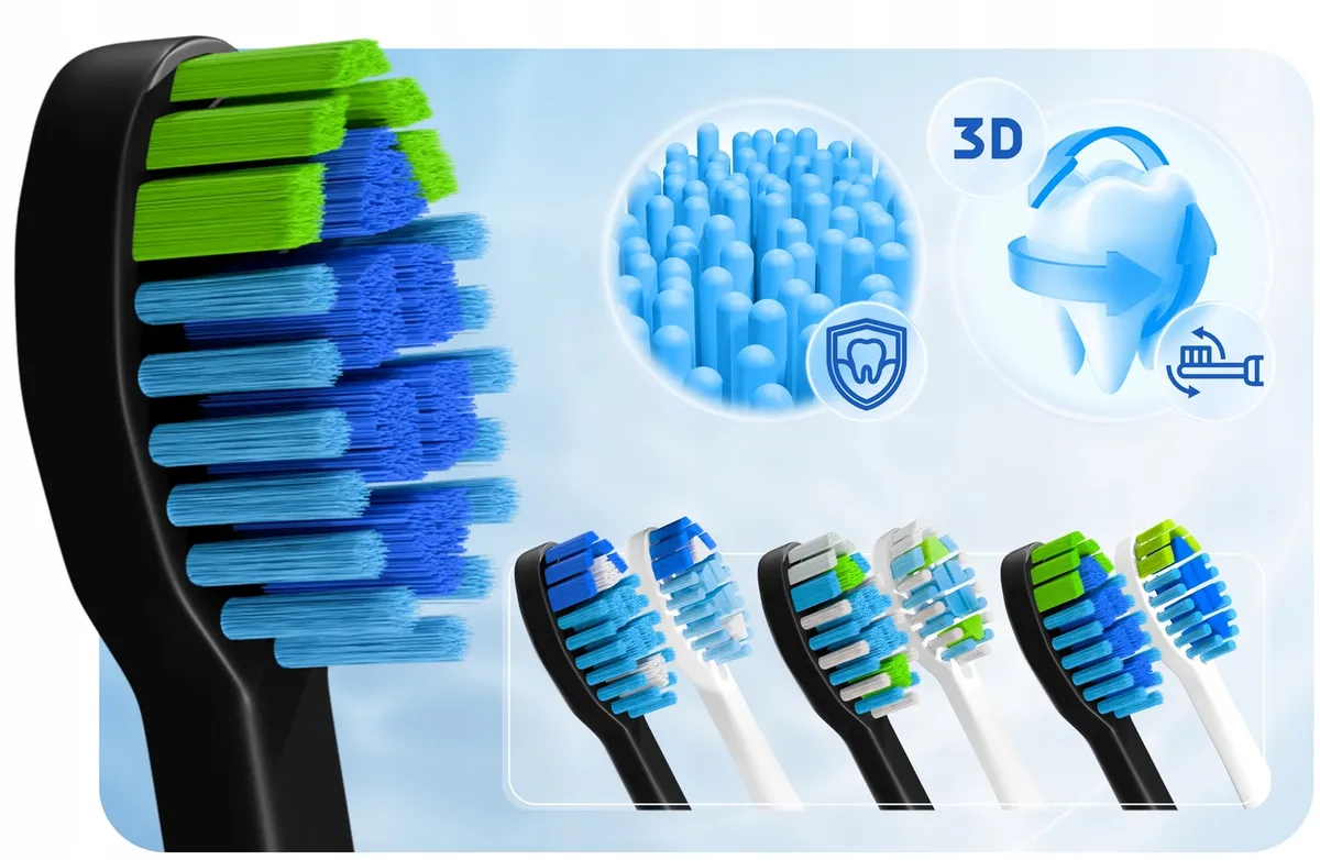 Szónikus elektromos fogkefe szett, Berdsen Galaxy Duo, 2 db – 3. kép