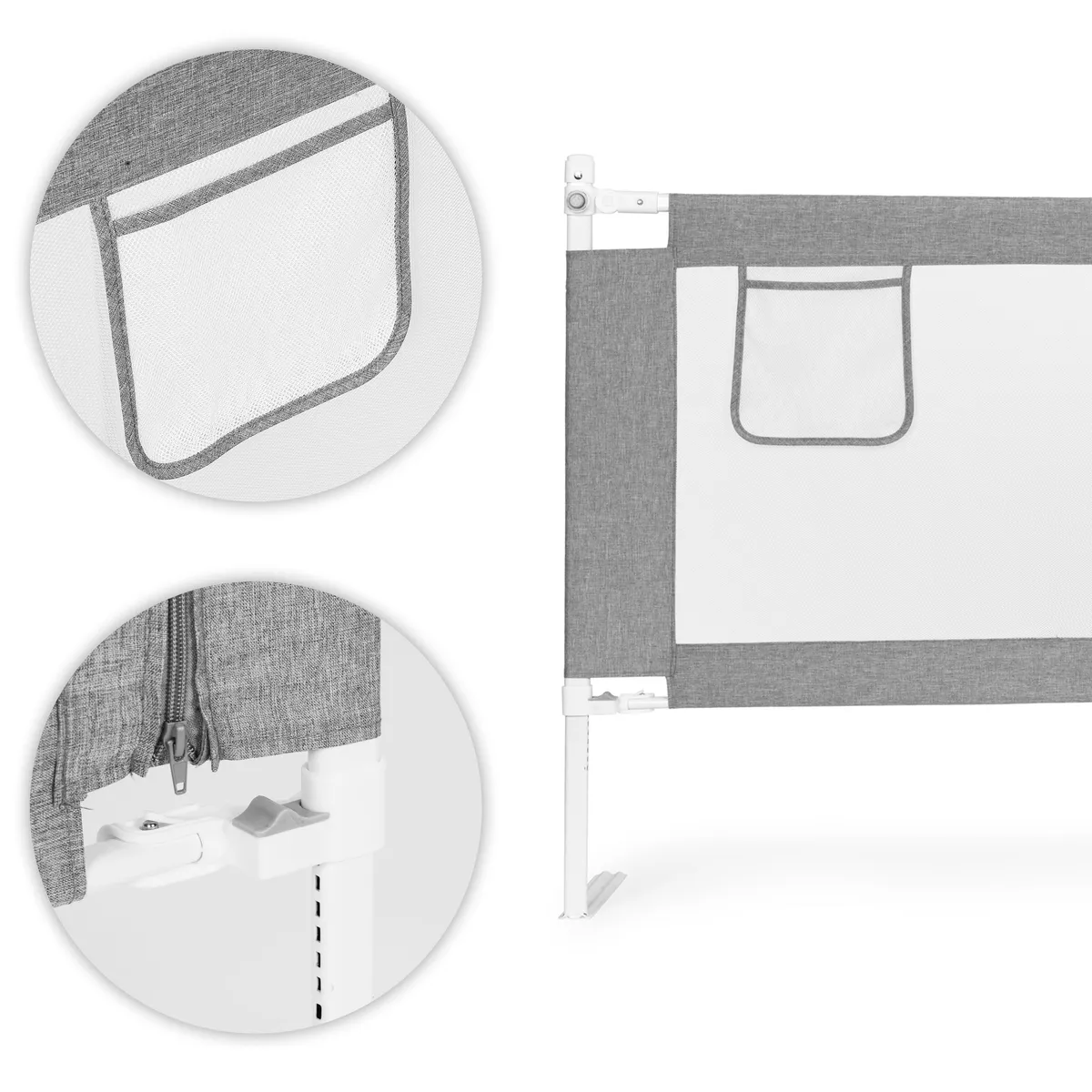 Leesésgátló ágykorlát, ECOTOYS SG-030D-GY, szürke/fehér – 4. kép