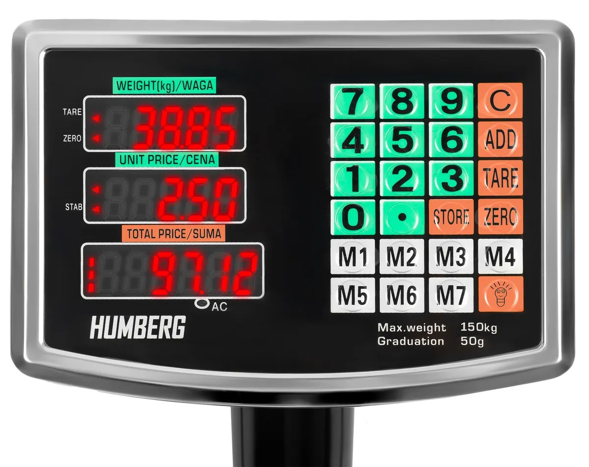 Elektronikus ipari mérleg, Humberg MH-191, fekete – 7. kép