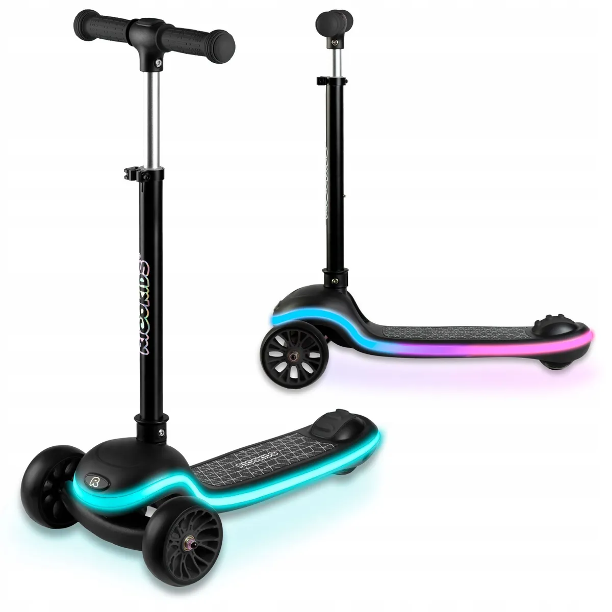Háromkerekű roller, Ricokids Leddi, fekete – 11. kép