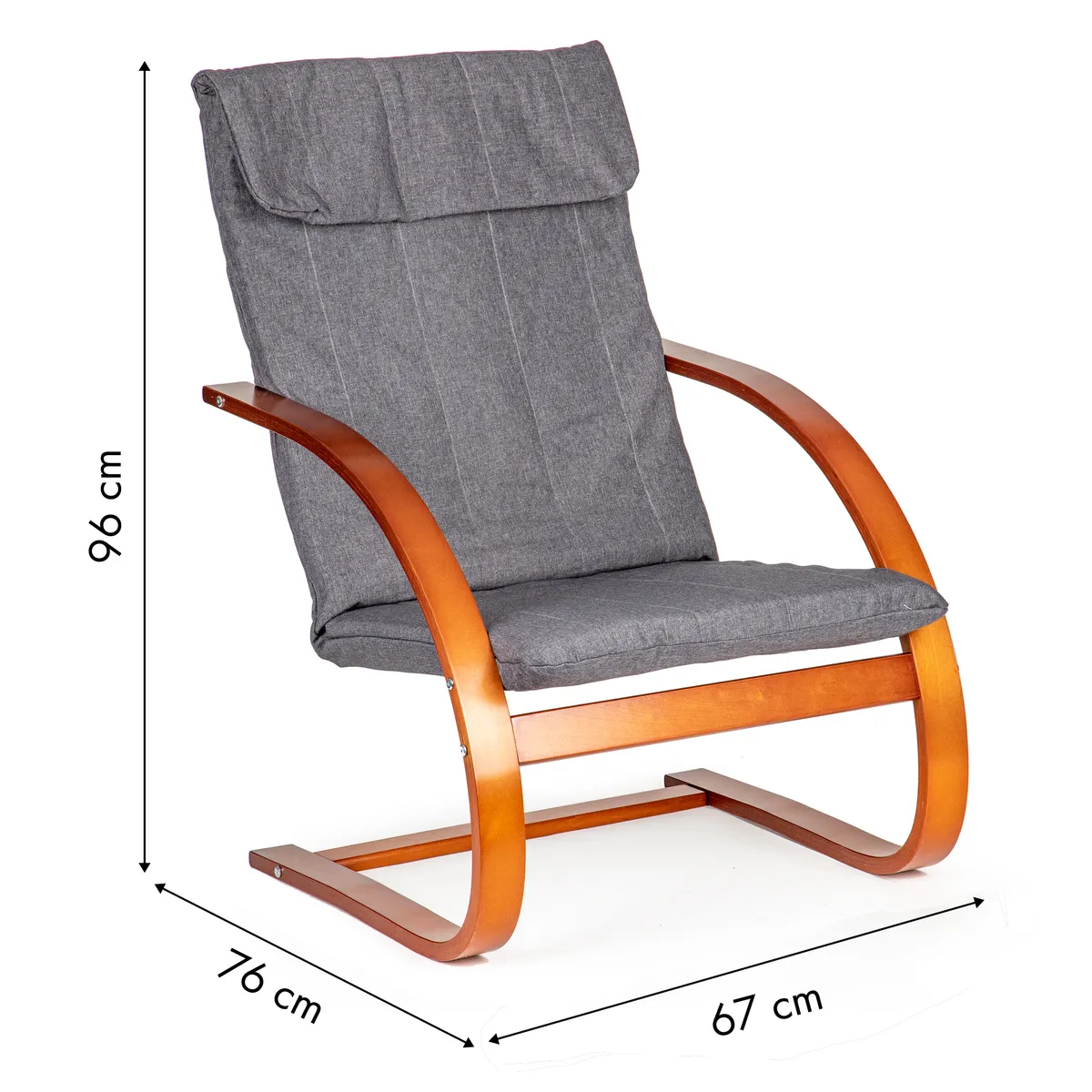 Hintaszék, ModernHome TXWQM-31, szürke/barna – 5. kép Hintaszék, ModernHome TXWQM-31, szürke/barna – 5. kép