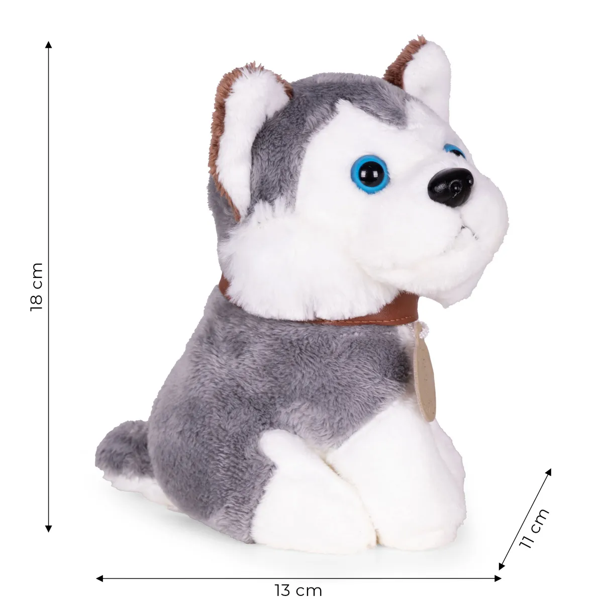 Plüsskutya készlet, Multistore HC750229, Husky kutya táskával és ápolókefével – 4. kép
