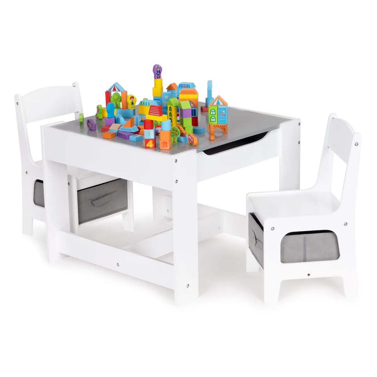 Gyerek asztal és szék szett, ECOTOYS ZCF-01, 1 db asztal + 2 db szék – 2. kép
