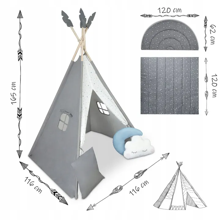 Gyereksátor, Nukido NK-406 Tipi, 116 x 116 x 165 cm – 13. kép