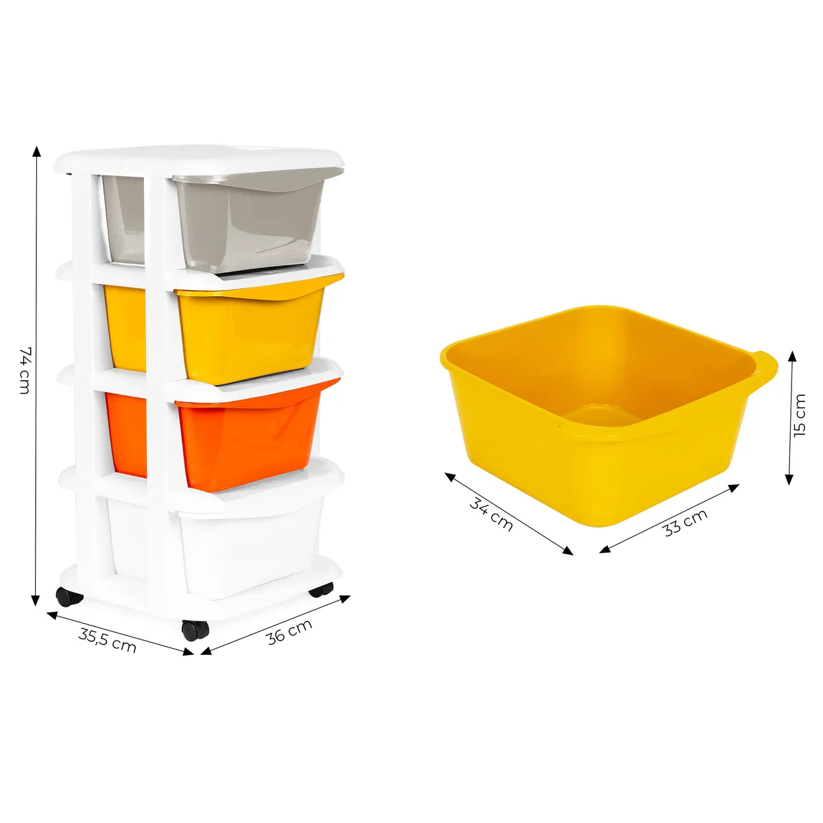 Gurulós tároló, ModernHome PJJCBS0012-04A, 36 x 74 x 35,5 cm – 5. kép Gurulós tároló, ModernHome PJJCBS0012-04A, 36 x 74 x 35,5 cm – 5. kép