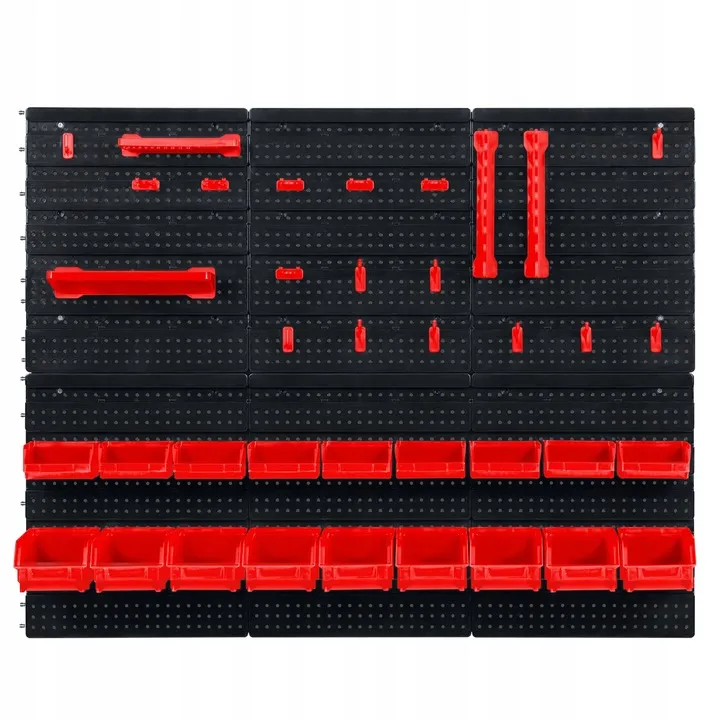 Fali szerszámtartó panel, Humberg HM-581, fekete/piros – 12. kép