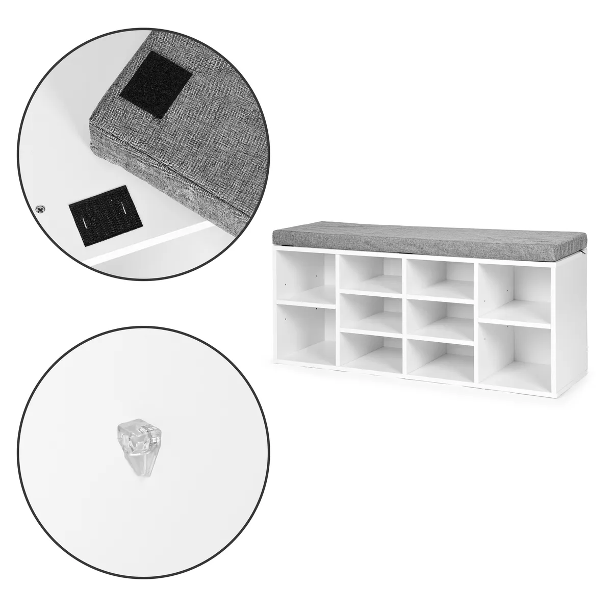 Cipőtároló pad, ModernHome WYJ-015, 104 x 49 x 30,5 cm – 3. kép Cipőtároló pad, ModernHome WYJ-015, 104 x 49 x 30,5 cm – 3. kép