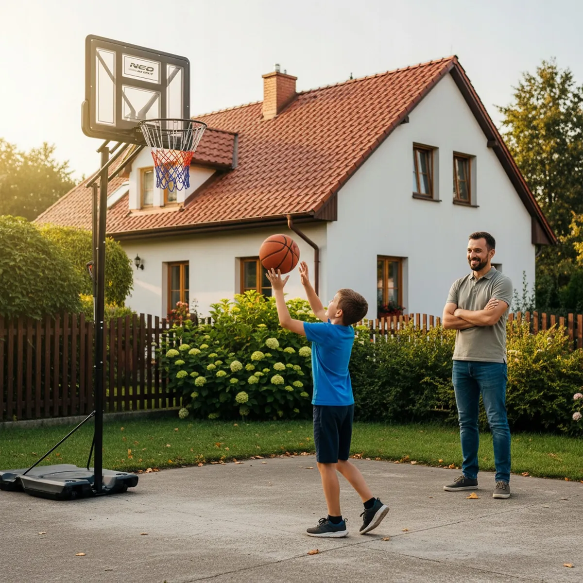 Kosárlabdapalánk, Neo-Sport NS-283, mobil – 4. kép Játék és edzés a kosárlabdapalánkkal