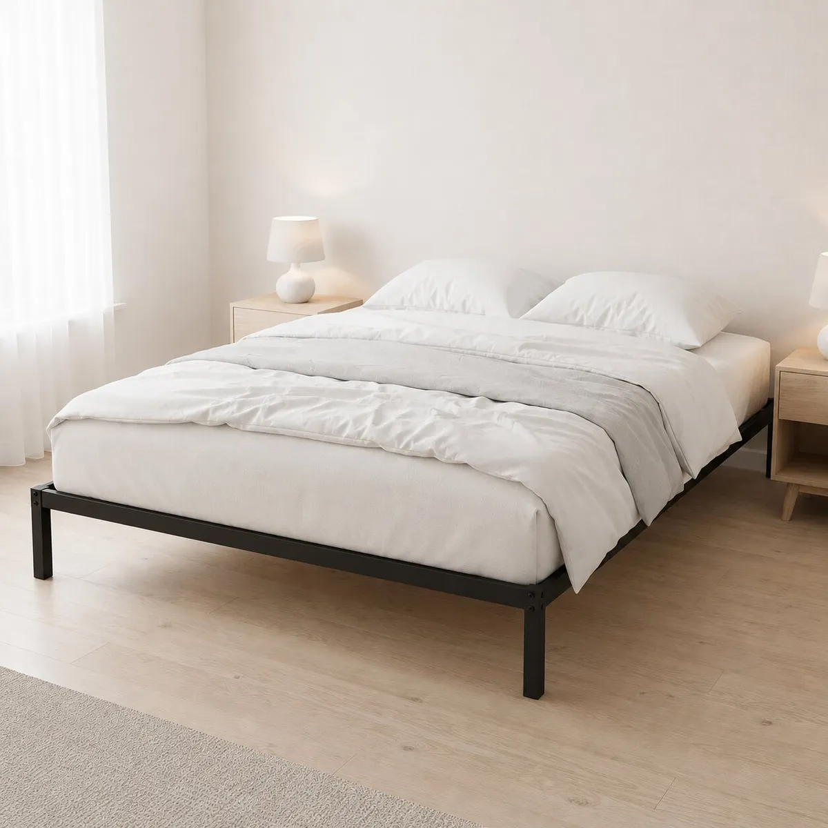 Fém ágykeret, ModernHome GIC-BF03, 135 x 190 cm – 2. kép