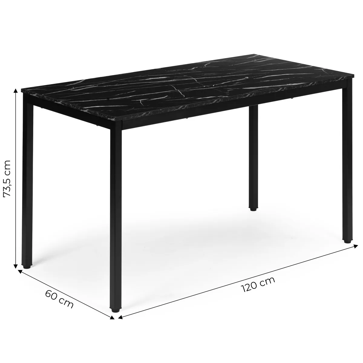 Étkezőasztal, ModernHome NORD-MRBC-BC, 120 x 60 cm – 4. kép Étkezőasztal, ModernHome NORD-MRBC-BC, 120 x 60 cm – 4. kép