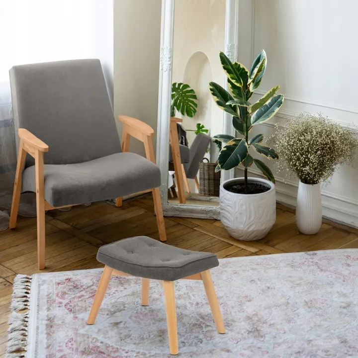 Lábtartó, Sofotel Norse, sötétszürke – 3. kép Lábtartó a nappaliban