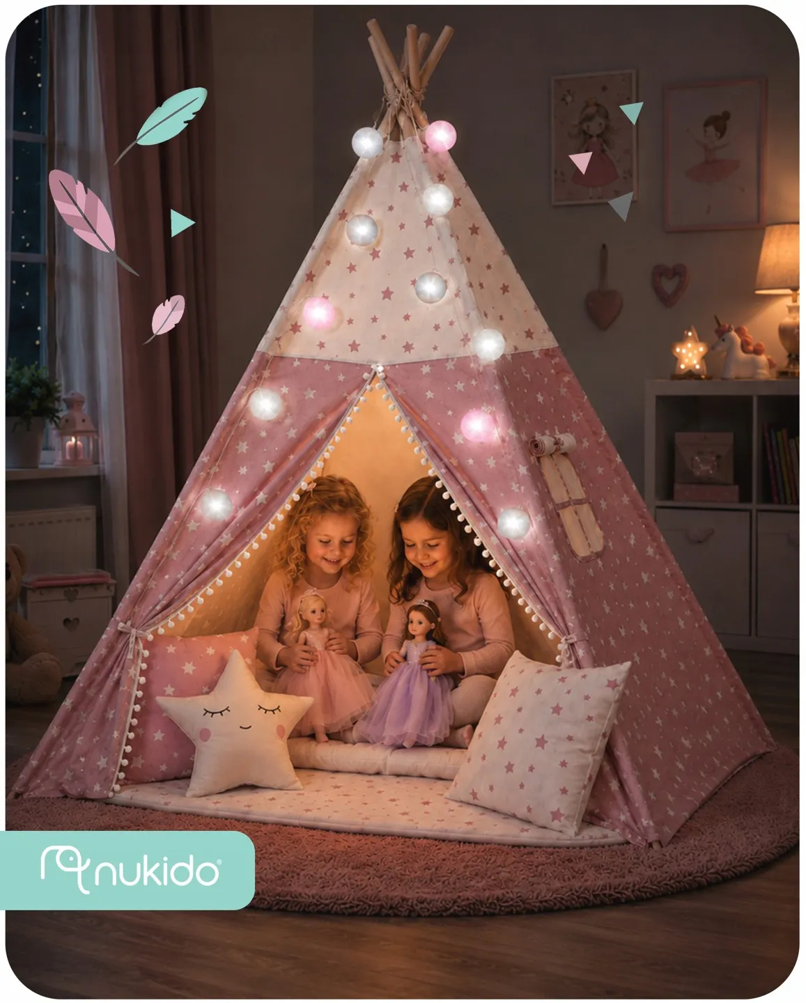 Gyereksátor, Nukido Tipi, fényfüzérrel – 14. kép Gyereksátor, Nukido Tipi, fényfüzérrel – 14. kép