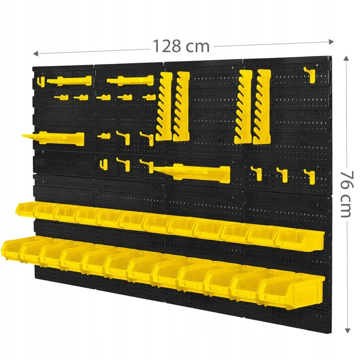 Fali szerszámtartó panel, Humberg HM-580, fekete/sárga – 3. kép