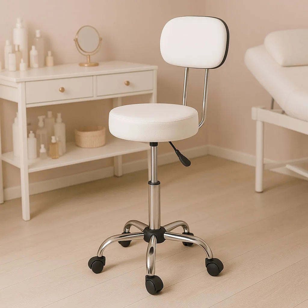 Kozmetikai szék, ModernHome BC009-W, fehér – 2. kép Kozmetikai szék, ModernHome BC009-W, fehér – 2. kép
