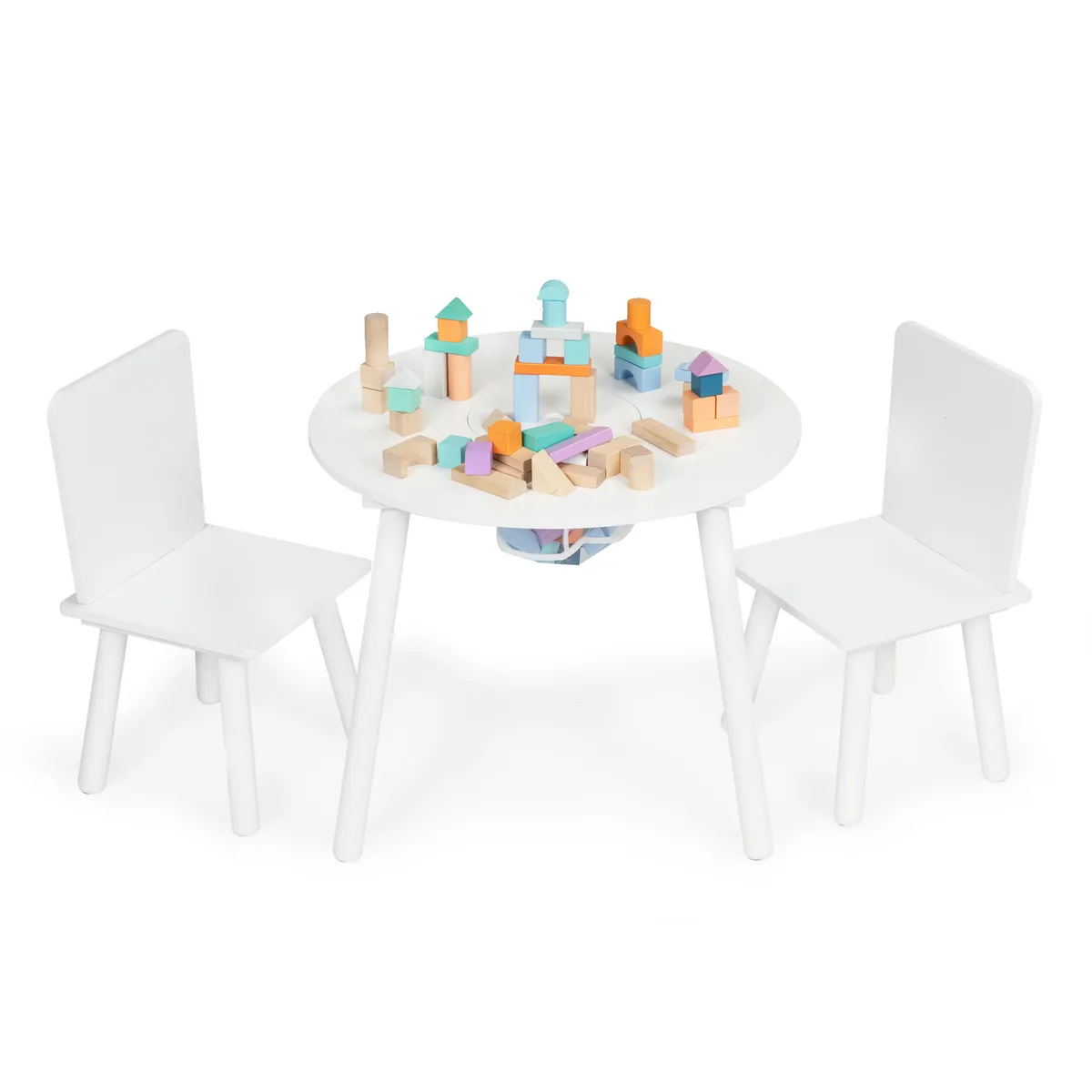 Gyerek asztal és szék szett, ECOTOYS WH135, fehér – 2. kép