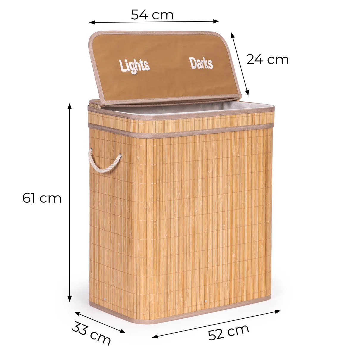 Szennyeskosár, ModernHome AIE-49BO, natúr – 5. kép Szennyeskosár, ModernHome AIE-49BO, natúr – 5. kép