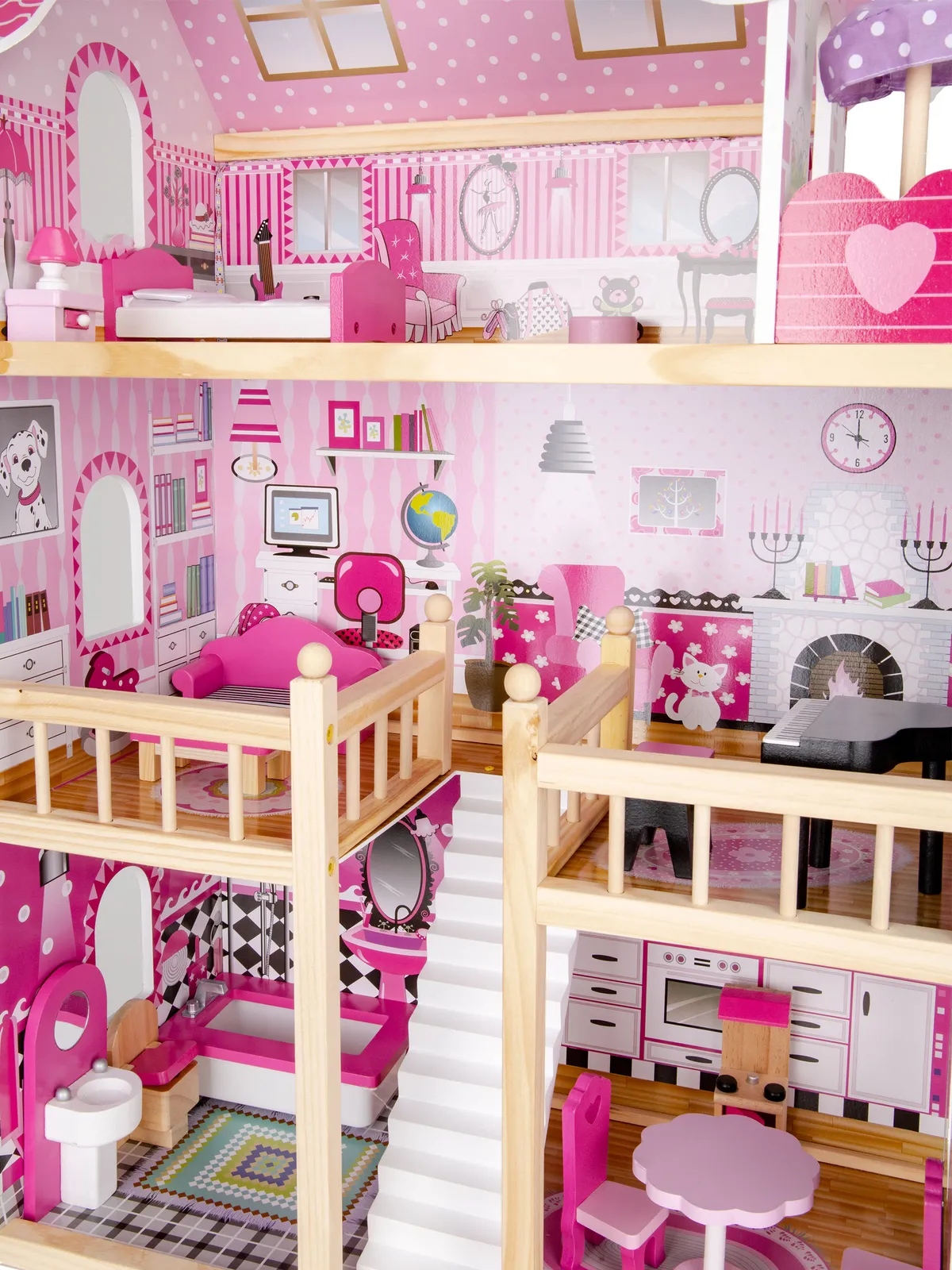 Fa babaház, ECOTOYS ECO06391, 59 x 30 x 90 cm – 3. kép