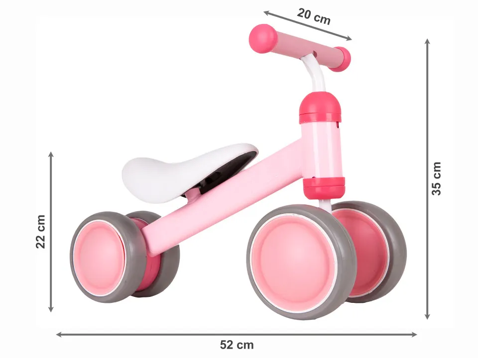Négykerekű futóbicikli, ECOTOYS JM-118, rózsaszín – 4. kép Négykerekű futóbicikli, ECOTOYS JM-118, rózsaszín – 4. kép