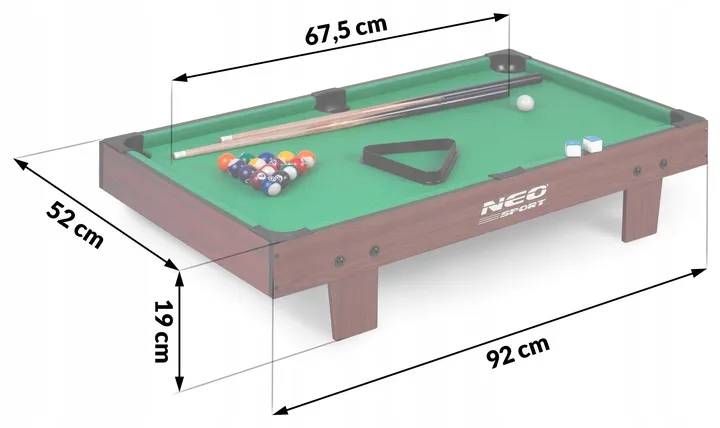 Biliárdasztal, Neo-Sport NS-806, zöld – 8. kép